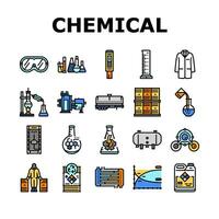 chemisch ingenieur Onderzoek pictogrammen reeks vector