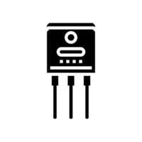transistor elektrisch ingenieur glyph icoon vector illustratie