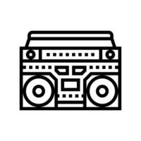 boombox retro muziek- lijn icoon vector illustratie