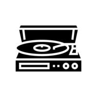 vinyl Vermelding speler retro muziek- glyph icoon vector illustratie
