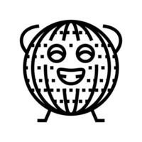 disco bal karakter retro muziek- lijn icoon vector illustratie