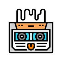 cassette plakband muziek- retro karakter kleur icoon vector illustratie