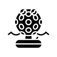 disco bal muziek- retro karakter glyph icoon vector illustratie