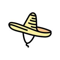 sombrero hoed pet kleur icoon vector illustratie