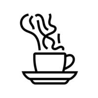 heet koffie kop lijn icoon vector illustratie