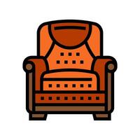fauteuil leer kleur icoon vector illustratie