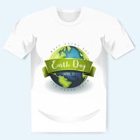 Happy Earth Day Banner op T-shirt vector