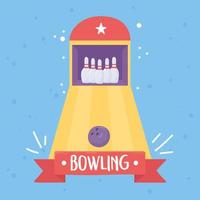 bowlingbaan bal pinnen bordspel recreatieve sport plat ontwerp vector