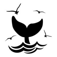 walvis staart icoon vector. walvis illustratie teken. oceaan symbool. dieren in het wild logo. vector