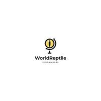 reptiel wereld logo ontwerp gemakkelijk en modern concept vector