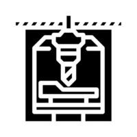machine tooling mechanisch ingenieur glyph icoon vector illustratie