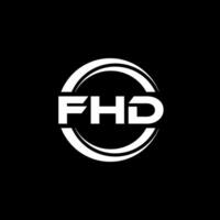 fhd logo ontwerp, inspiratie voor een uniek identiteit. modern elegantie en creatief ontwerp. watermerk uw succes met de opvallend deze logo. vector