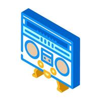 boombox karakter retro muziek- isometrische icoon vector illustratie