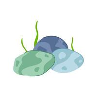 zeewier aquarium steen tekenfilm vector illustratie