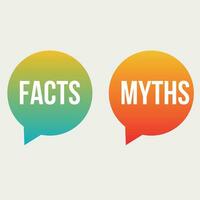feit vs mythe logo concept vector illustratie