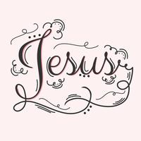 Jezus Hand belettering Vector