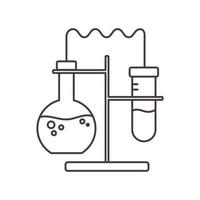 scheikunde lab experiment met reageerbuisjes wetenschap lijnstijl science vector