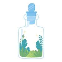 pot terrarium gebladerte tuin natuur pictogram witte achtergrond vector