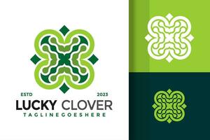 Lucky Klaver logo ontwerp vector symbool icoon illustratie