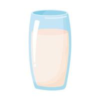 glazen beker met melk zuivelproduct cartoon icoon vector