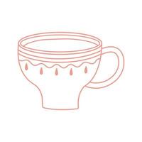 thee en koffie kopje verse drank pictogram lijnstijl vector