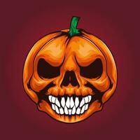 halloween pompoen schedel vector ontwerp illustratie