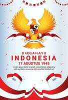 garuda Indonesië nationaal dag vieren onafhankelijkheid democratie 17 augustus helling potrait achtergrond vector