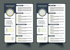 hervat sjabloon, minimalistische hervat CV sjabloon, professioneel jobs wordt hervat vector. vrij vector