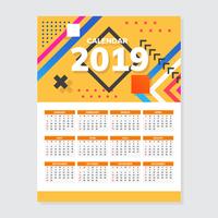 2019 Afdrukbare kalender vector