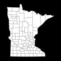 Minnesota staat kaart met provincies. vector illustratie.