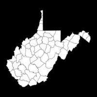 west Virginia staat kaart met provincies. vector illustratie.