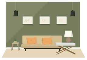 Vector woonkamer illustratie