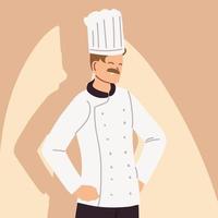 portret van mannelijke chef-kok in werkuniform vector