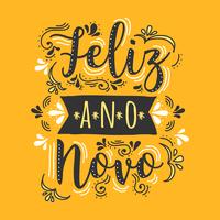 Feliz Ano Novo belettering Vector