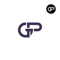brief gp monogram logo ontwerp vector