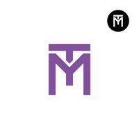 brief mt tm monogram logo ontwerp gemakkelijk vector