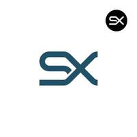 brief sx monogram logo ontwerp vector