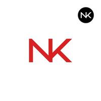 brief nk monogram logo ontwerp vector