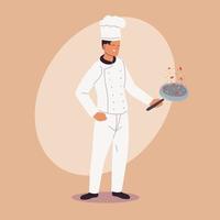 mannelijke chef-kok in uniform koken vector