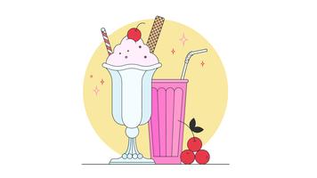 cherry sundae vector