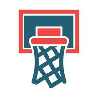basketbal hoepel glyph twee kleur icoon voor persoonlijk en reclame gebruiken. vector