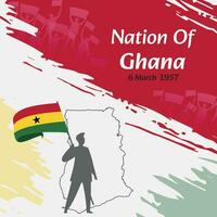 Ghana onafhankelijkheid dag post ontwerp. maart 6e, de dag wanneer Ghanezen gemaakt deze natie vrij. geschikt voor nationaal dagen. perfect concepten voor sociaal media berichten, groet kaarten, dekt, spandoeken. vector
