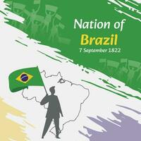 Brazilië onafhankelijkheid dag post ontwerp. september 7e, de dag wanneer brazilianen gemaakt deze natie vrij. geschikt voor nationaal dagen. perfect concepten voor sociaal media berichten, groet kaarten, dekt, spandoeken. vector