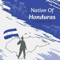 Honduras onafhankelijkheid dag post ontwerp. september 15e, de dag wanneer hondurezen gemaakt deze natie vrij. geschikt voor nationaal dagen. perfect concepten voor sociaal media na, groet kaart, omslag, spandoek. vector