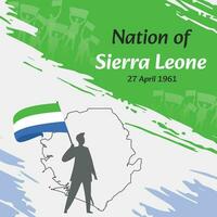 Sierra Leone onafhankelijkheid dag post ontwerp. april 27e, de dag wanneer Sierra leeuwen gemaakt deze natie vrij. geschikt voor nationaal dagen. perfect concepten voor sociaal media berichten, groet kaart, omslag. vector