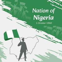 Nigeria onafhankelijkheid dag post ontwerp. oktober 1e, de dag wanneer Nigerianen gemaakt deze natie vrij. geschikt voor nationaal dagen. perfect concepten voor sociaal media berichten, groet kaart, omslag, spandoek. vector