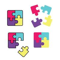 reeks van puzzel ontwerp. bedrijf samenspel teken en symbool. vector