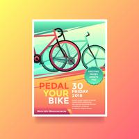 Pedaal uw fiets Gezondheid Lifestyle Flyer Vector