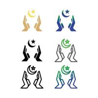 islam symbool icon set, ramadan icon vector