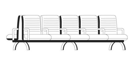 houten bank monochroom vlak vector voorwerp. comfortabel stoelen in aan het wachten kamer. bewerkbare zwart en wit dun lijn icoon. gemakkelijk tekenfilm klem kunst plek illustratie voor web grafisch ontwerp